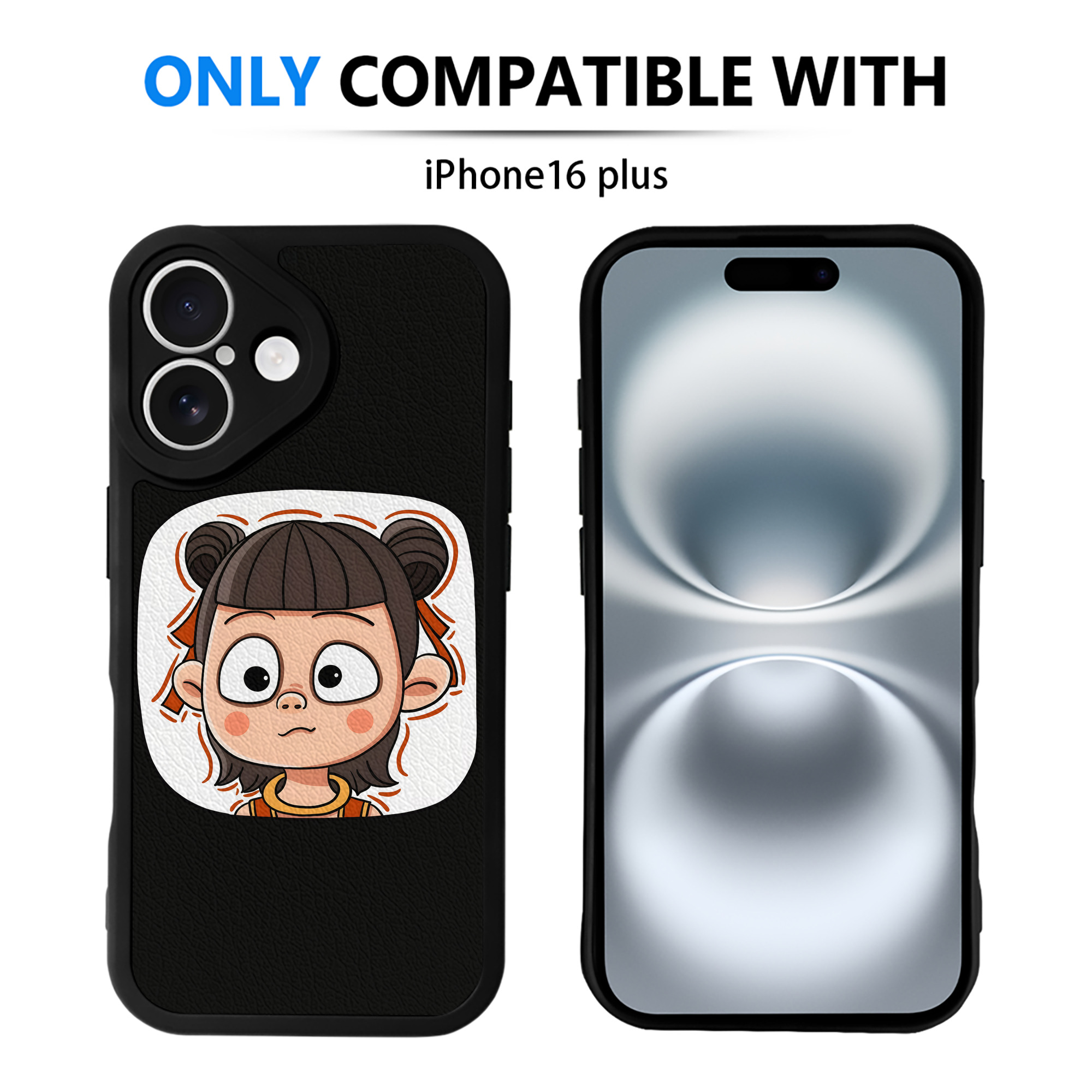 （画像用） Ne Zha 2 ナタ 魔童の大暴れ 【iPhone 16シリーズ対応】シリコンスマホケース（レザー調） 材質：シリコン